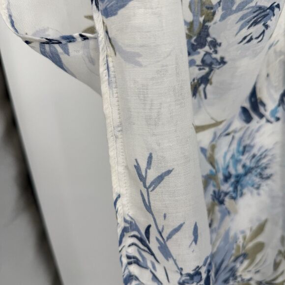 Unbranded Floral Lightweight Blue Kimono Shawl Top OSFM Boho - Picture 10 of 12